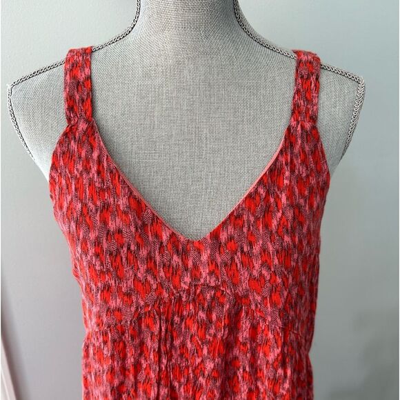 Joie Tiered Sleeveless Tea Rose Tiered Maxi Cheetah Print Red Sun Dress size XS - Picture 6 of 11